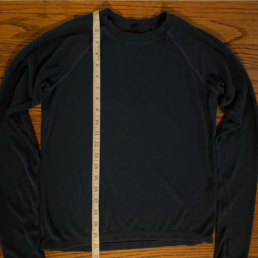 Uniqlo Blue HEATTECH Fleece Long Sleeve Pullover Thermal Top - Picture 3 of 7